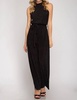 lurex halter jumpsuit in black