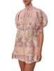 waverly short sleeve blouse in pink floral