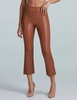 faux leather crop flare leggings in cocoa