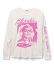 women blondie heart of glass flyer long sleeve merch tee in vintage white