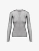 women's chic mesh long sleeve in black