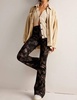 jayde printed metallic flare jeans in black