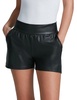 faux leather relaxed short in black