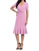 v-neck twist midi with flounce dress in orchid