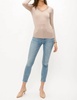 lace v neck modal top in dusty pink