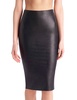 faux leather midi skirt in black