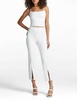 faux leather pant in white