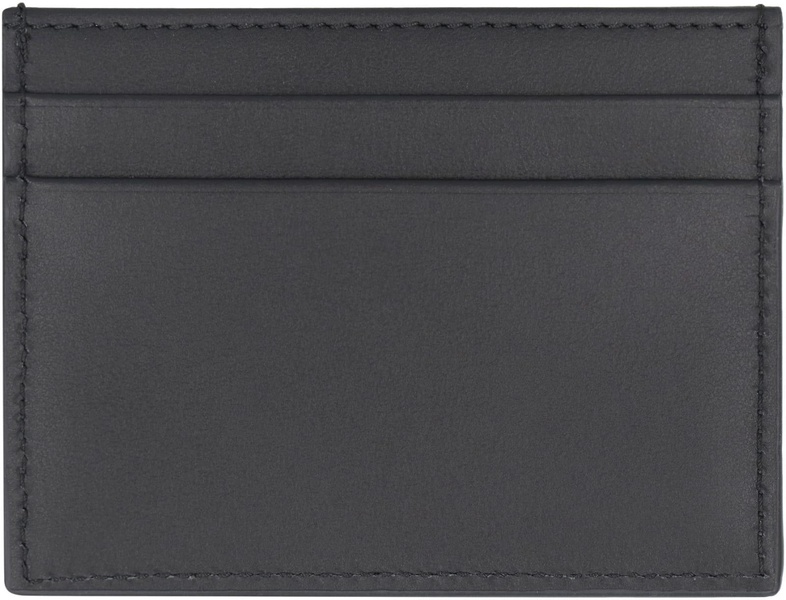 Black Calfskin 'DG' Logo Card Holder