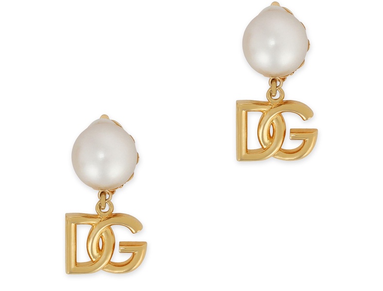 Earrings with DG logo and pearl