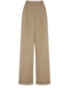 Pleated cotton and silk pants