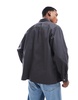 ADPT oversized twill overshirt in dark gray