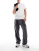 ADPT wide leg sweatpants in gray acid wash