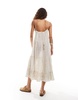 Free People check print tiered midaxi dress in ivory