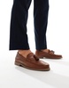 ASOS DESIGN tassel loafers in tan leather with natural sole