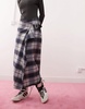 COLLUSION blanket kilt skirt in brushed mono check