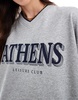 Cotton On classic crew sweatshirt in gray with Athens graphic