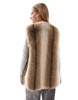 ASOS DESIGN collarless faux fur vest in tipped brown