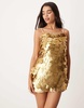 ASOS DESIGN disc sequin cami mini dress in gold