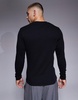 ASOS DESIGN muscle fit long sleeve rib t-shirt with henley neck in black