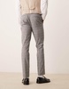 ASOS DESIGN skinny with linen suit pants in gray prince of wales check