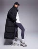 Weekend Collective maxi padded coat with back graphic in black