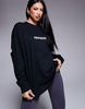 Weekend Collective Icon oversized long sleeve t-shirt with stacked back logo in black