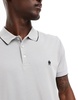 French Connection single tipped polo in light gray