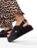 ASOS DESIGN Frosty chunky two-part sandals in black