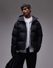 ARKET down filled puffer jacket with hood in black