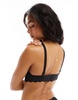 Brave Soul jersey scalloped detail triangle bra in black