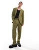 Viggo casual oversized suit pants in quilted khaki - part of a set