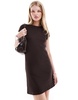 COLLUSION cap sleeve waffle mini dress in brown