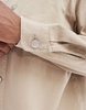 ADPT oversized twill overshirt in beige