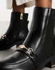 River Island boot with gold buckle detail in black