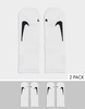 Nike Running Multiplier 2 pack ankle socks in white