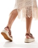 London Rebel flatform espadrille sandals in tan