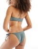 Cotton On tie side brazilian bikini bottom in khaki