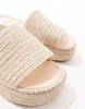 ASOS DESIGN Wide Fit Jordyn flatform espadrille sandals in natural