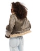 Bershka shearling jacket in brown