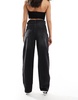 Bershka diamante western wide leg jeans in washed black