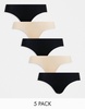 Cotton On invisible bikini brief 5 pack in black frappe