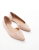 ASOS DESIGN Wide Fit Virtue d'orsay pointed ballet flats in beige patent