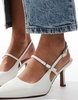 ASOS DESIGN Swipe mary-jane mid heeled shoes in white