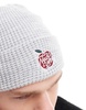 Cotton On waffle beanie with New York graphic in gray