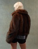 ASOS DESIGN cropped faux fur bomber jacket in brown