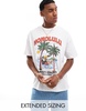 ASOS DESIGN oversized t-shirt in white with cartoon front print