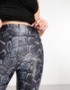 Commando faux leather leggings in steel python print