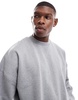 ASOS DESIGN premium heavyweight boxy oversized drop shoulder sweatshirt 400gsm in gray heather