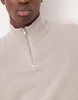 ASOS DESIGN lambs wool quarter zip sweater in light gray