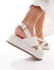 ASOS DESIGN Frosty chunky two-part sandals in off-white